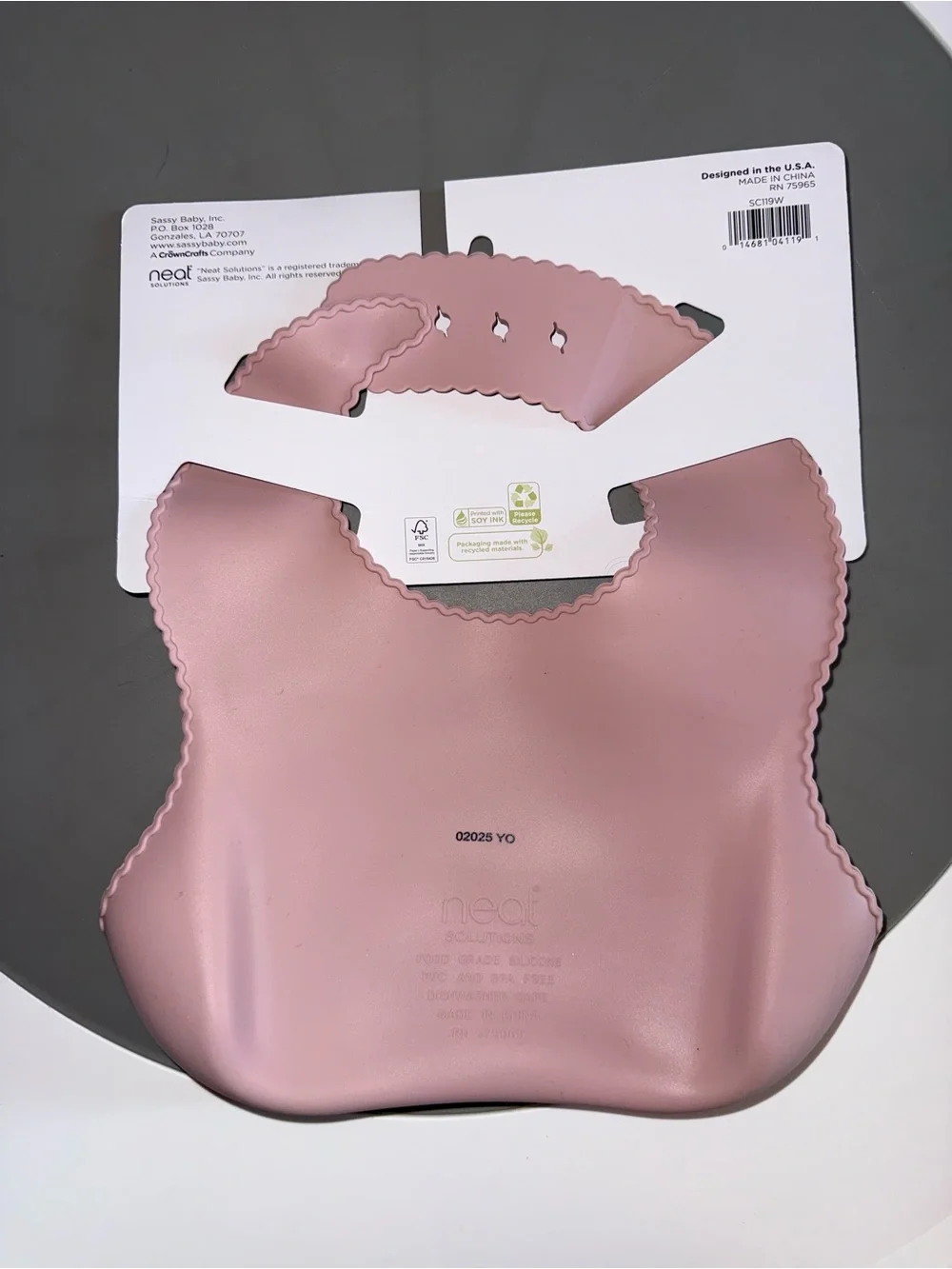 Neat Solutions Pink Floral Silicone Bib for Baby